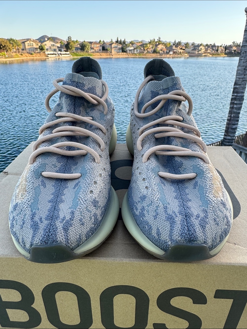 Adidas Men’s Sneakers in Light Blue and Beige